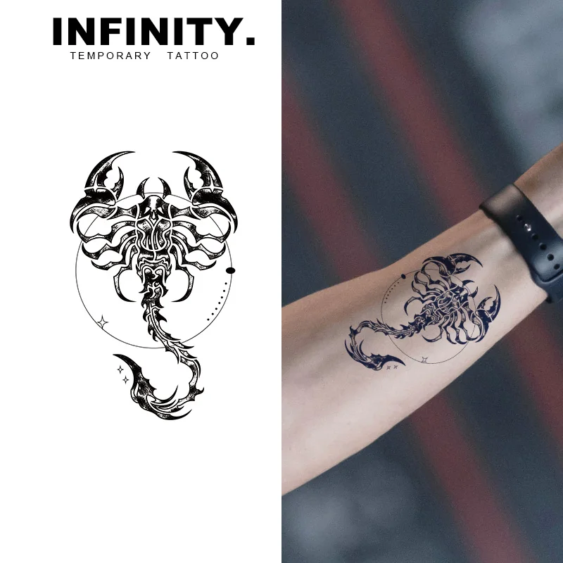 Scorpion temporary tattoo sticker waterproof magic tattoo lasts to 8-15 days fake tattoo semi permanent tattoo