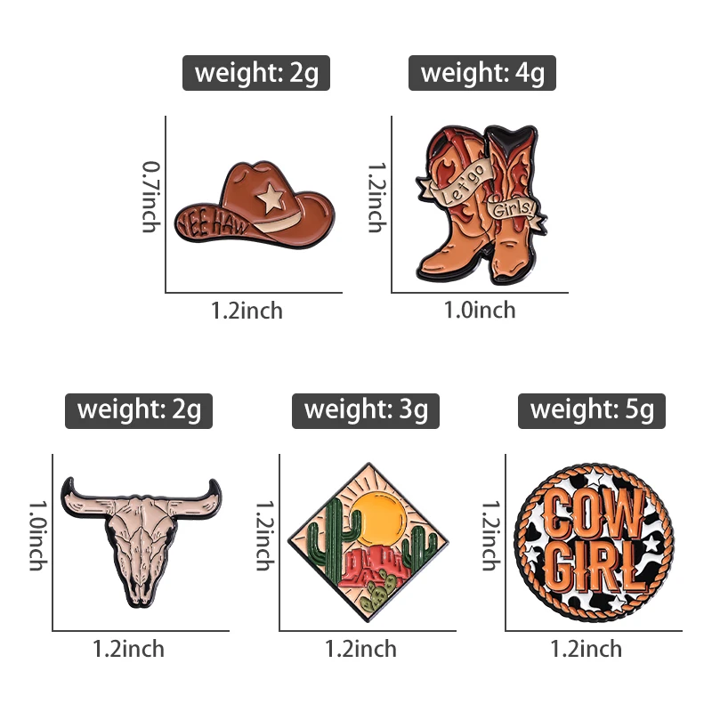 Punk Gothic Emaille Pins 4-7 teile/satz niedlichen Geist Halloween coole Cowboy Broschen Revers Abzeichen Schmuck Geschenk für Fans Freunde – Detail 13