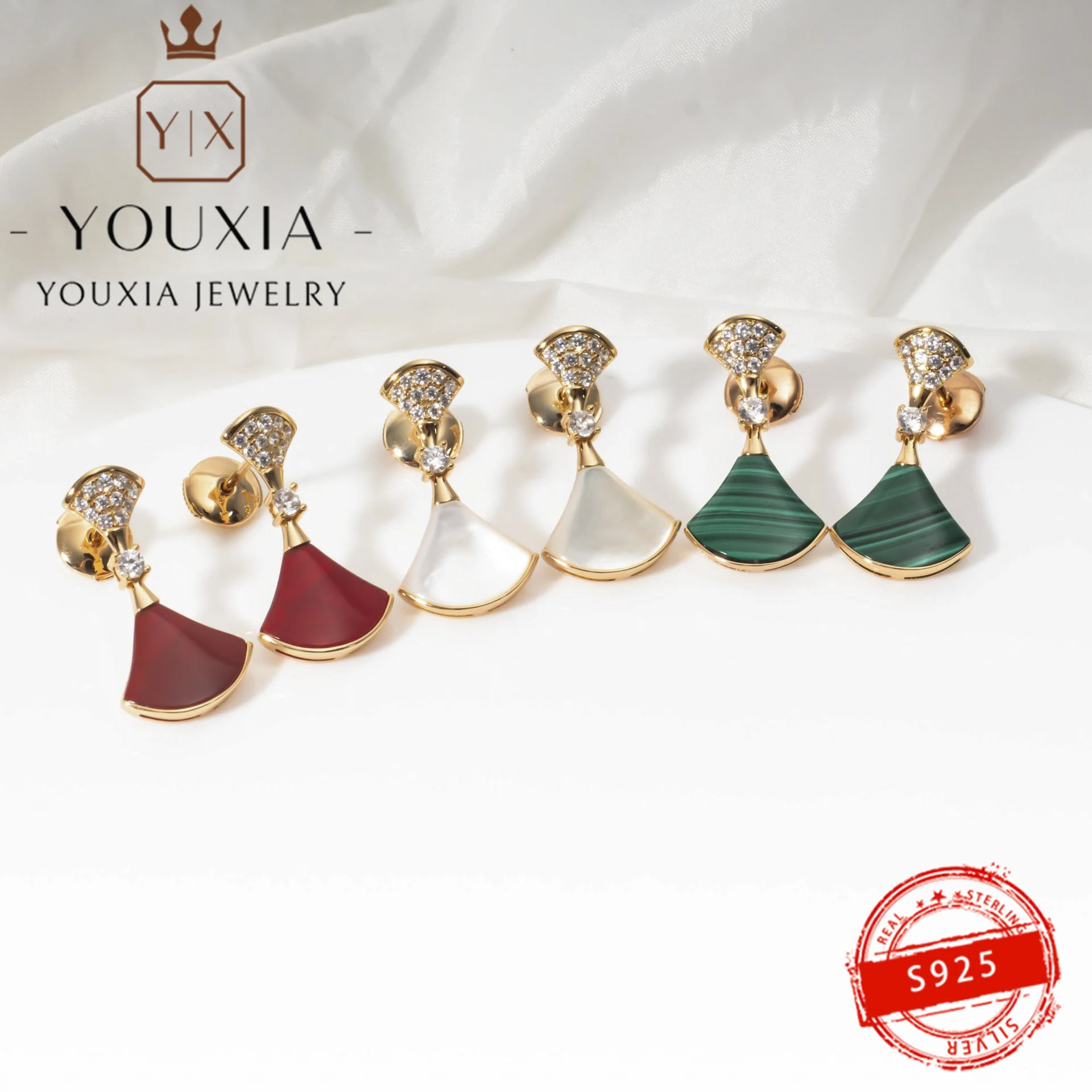 

1:1 Hot selling European and American s925silver design Luxury party fashion Gifts Jewelry classic skirt earrings for women