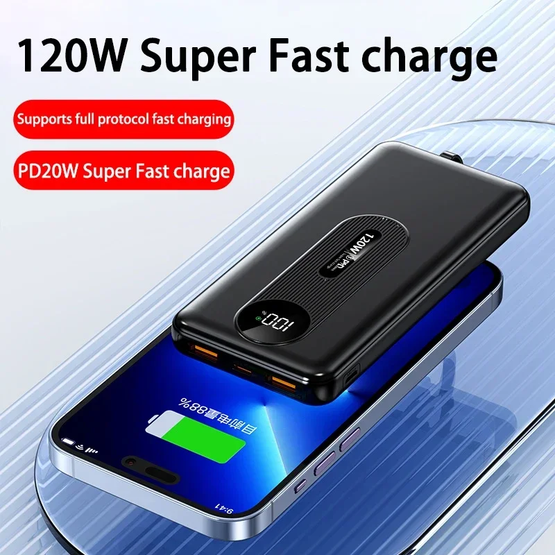 120W 200000 Batteria esterna di alimentazione mobile con ricarica super veloce Power Bank ad alta capacità mAh per iPhone Samsung Huawei Nuovo 2025 - immagine 6
