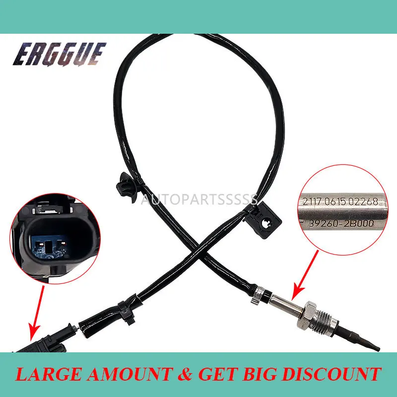 

Оригинальный Новый 39260-2B000 392602B000 датчик температуры выхлопных газов EGT датчик температуры выхлопных газов для Hyundai Festa 2018 39260 2B000