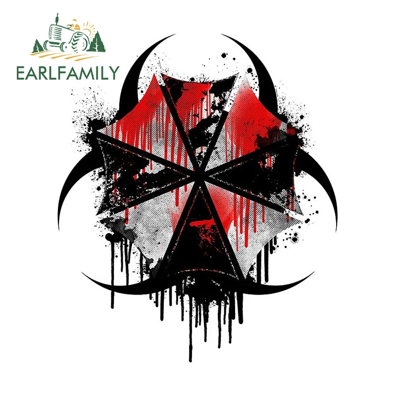 EARLFAMILY 13cm x 11.1cm for Umbrella Corporation Car Stickers Anime Sunscreen Decal Personality Windows JDM Vinyl Car Wrap