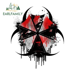EARLFAMILY 13cm x 11.1cm for Umbrella Corporation Car Stickers Anime Sunscreen Decal Personality Windows JDM Vinyl Car Wrap