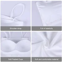Crop Top Women Summer Sling Tube Top Sexy Bra Seamless Ice Silk Sleeveless Tank Tops with cups Black White Backless Camisole - Image 4