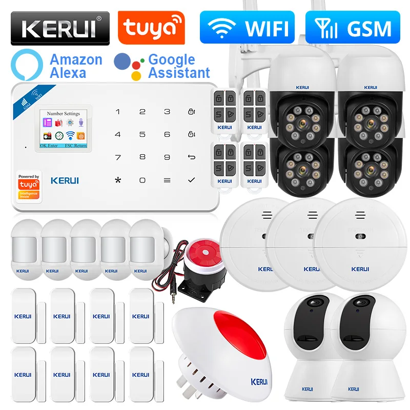 Kerui W181 Alarm System Kit For Home Wifi Gsm Tuya Smart Support Alexa