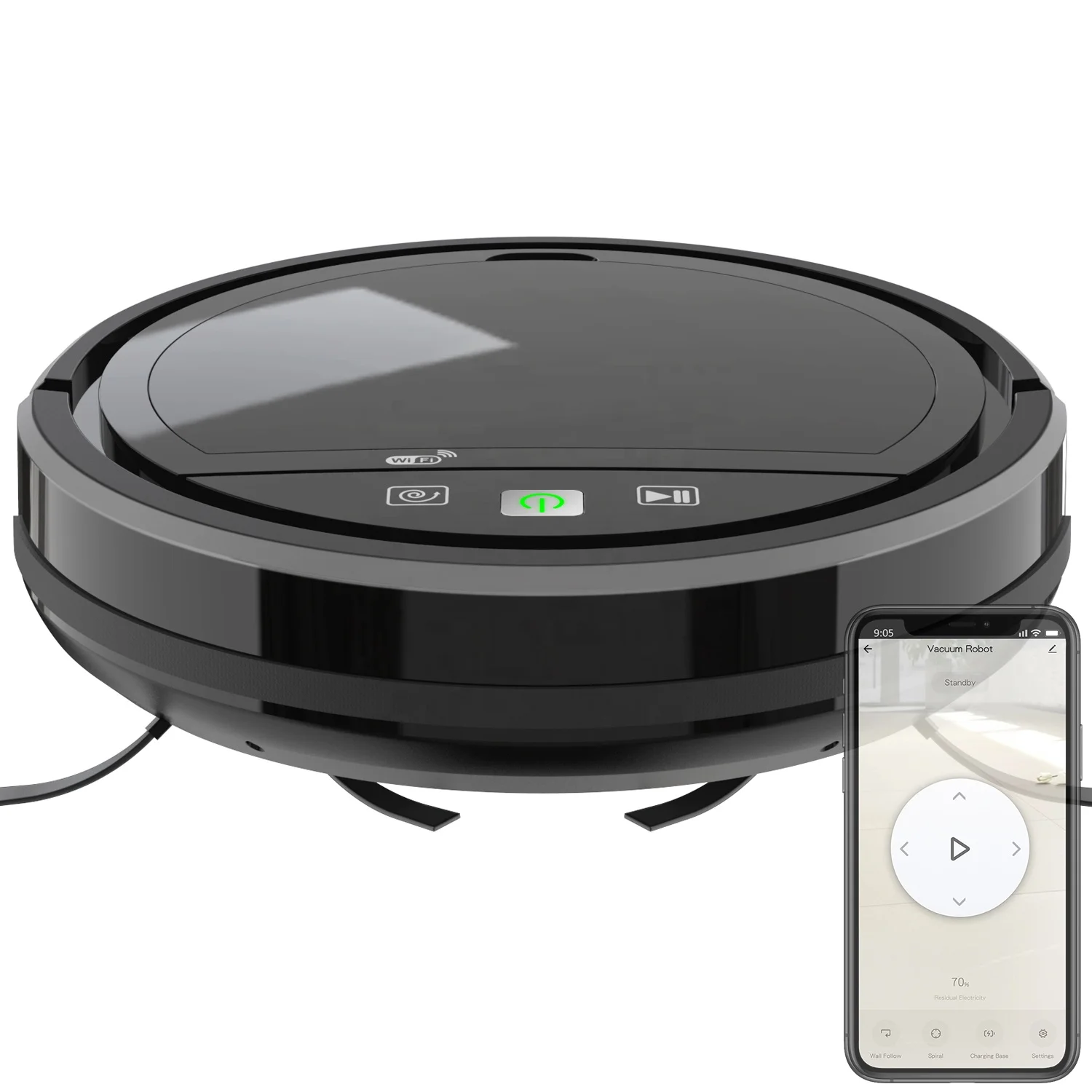 

Home Cleaning Smart Automatic Cleaner Floor Robotic Wet and Dry Mopping Vacuum Robot 2500mAh Battery Operated 2500Pa Suction
