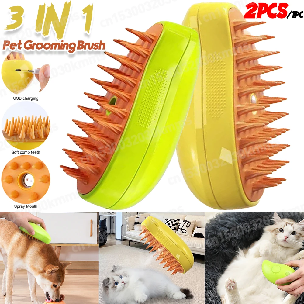 Cepillo de vapor 3 en 1 para gatos, accesorio de pelo suelto enredado con  Essence, carga USB - AliExpress