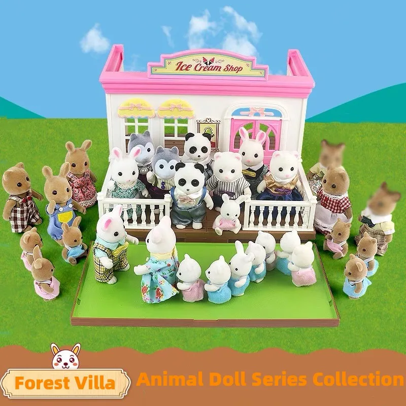 

An Et Sylvanian family anime character toy chocolate rabbit set cute character PVC toy room decoration birthday gift