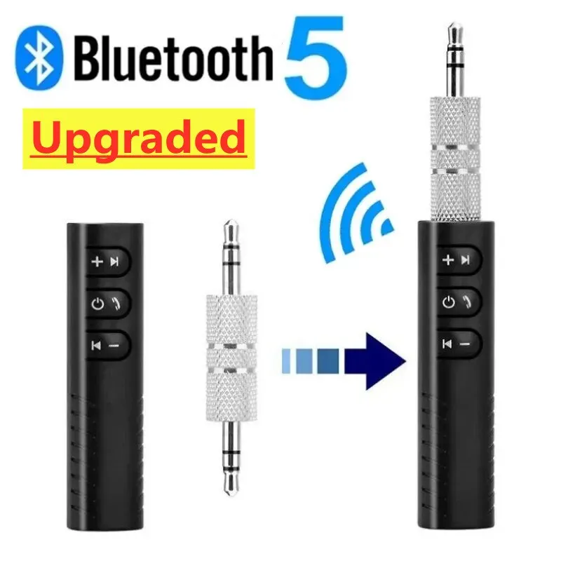 Car Bluetooth 5.0 Receiver 3.5mm AUX Jack Stereo Music Audio Kit Transmitter Speaker Amplifier Wireless Adapter Mic