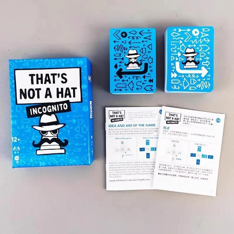 Questo non è un cappello Gioco da tavolo Happy Party Set di giochi con carta base ed estesa per 3-8 giocatori di tutte le età: divertimento Bluffing & Memory - immagine 6