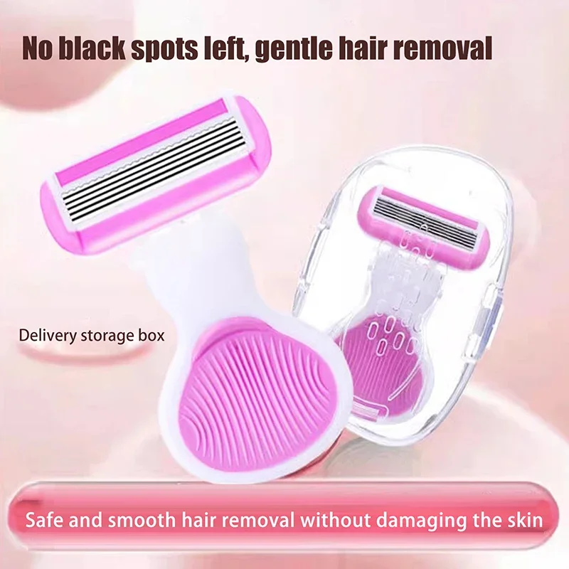여성 안전 면도기 1Pcs 스테인레스 스틸 수동 수염 면도 블레이드 바디 헤어 비키니 겨드랑이 허벅지 면도기 휴대용 면도기