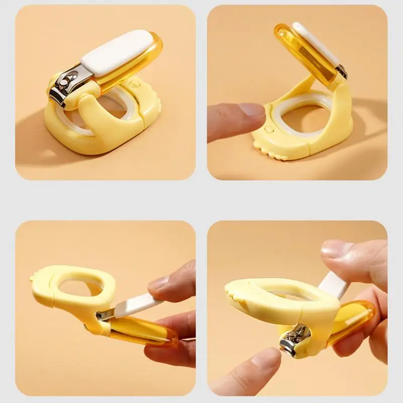 Baby Light Up Nail Clippers With Magnifier Splashproof Nail Trim Baby Fingernail Styling Tools Portable Babies Nail Scissors
