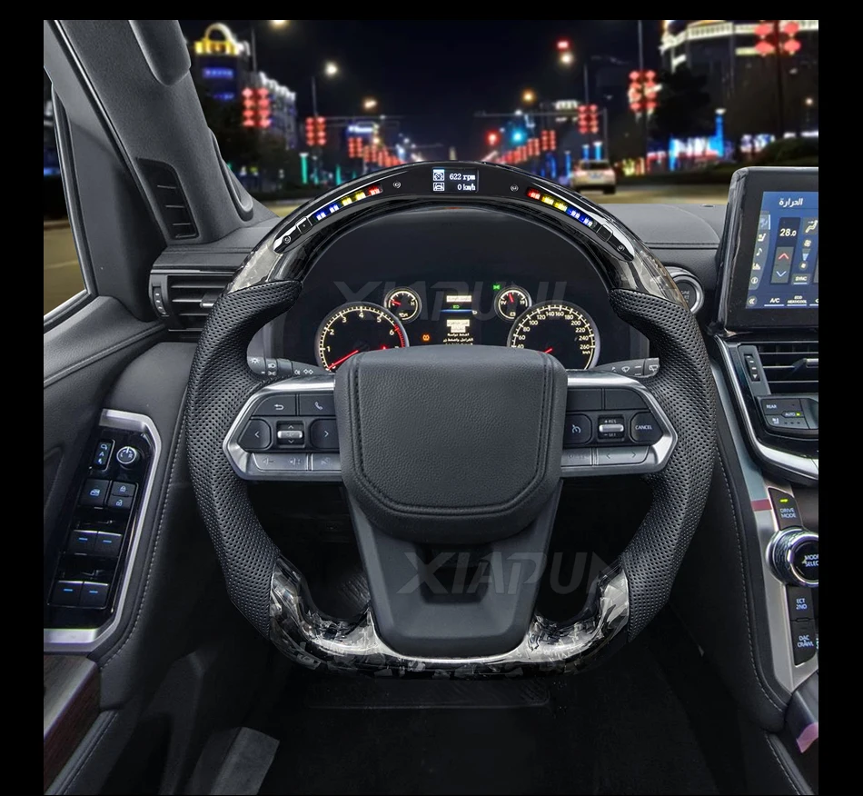 Elite Carbon Command: LED-Integrated Racing Wheel for Toyota Land Cruiser LC300 2022 - - Racext 35