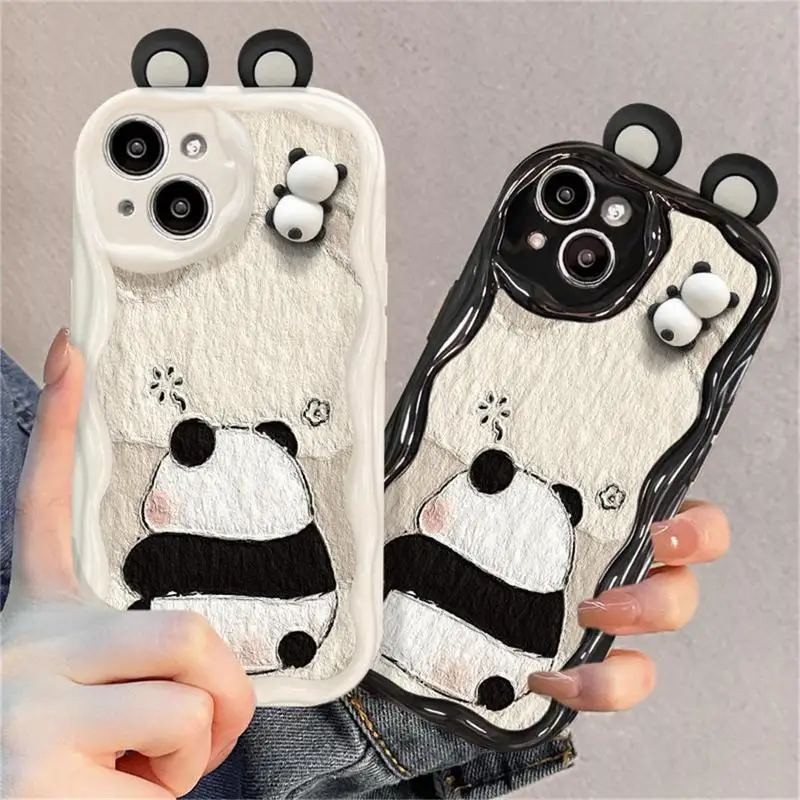 3D Rabbit Ears Panda Bear Frog Eyes Custodia Per Telefono Per Infinix Hot 20 4G 12 30 9 Play 30I 20I Smart 7 6 Hd Plus Cover Morbida In Silicone