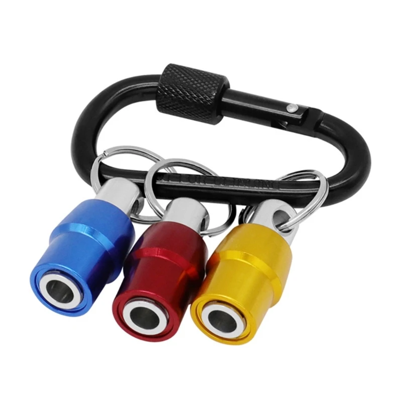3Pcs 1/4inch Keychains Bit Holder Screwdriver Holder Drill Bit Holder Shanks Keychains Extension Dropship