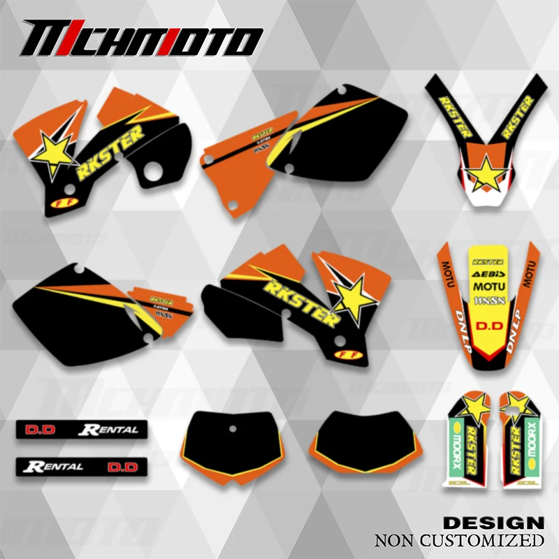 

Наклейки MCHMFG для KTM 2001 2002 EXC Team, фоновые графические наклейки в комплекте для KTM EXC SX SXF 125 200 250 300 350 400 2001 2002