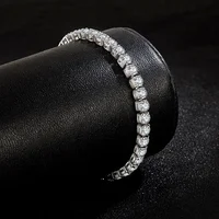 S925 Sterling Silver Bracelet Zirconia Tennis Ball Women Fashion Simple Engagement Wedding Charm Jewelry 4mm 16-20cm 2