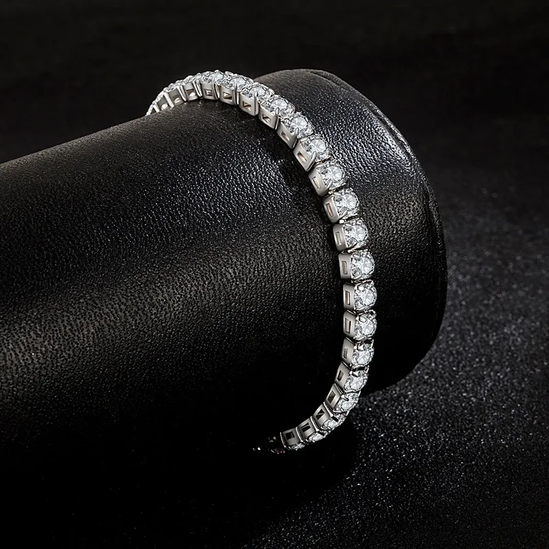 S925 Sterling Silver Bracelet Zirconia Tennis Ball Women