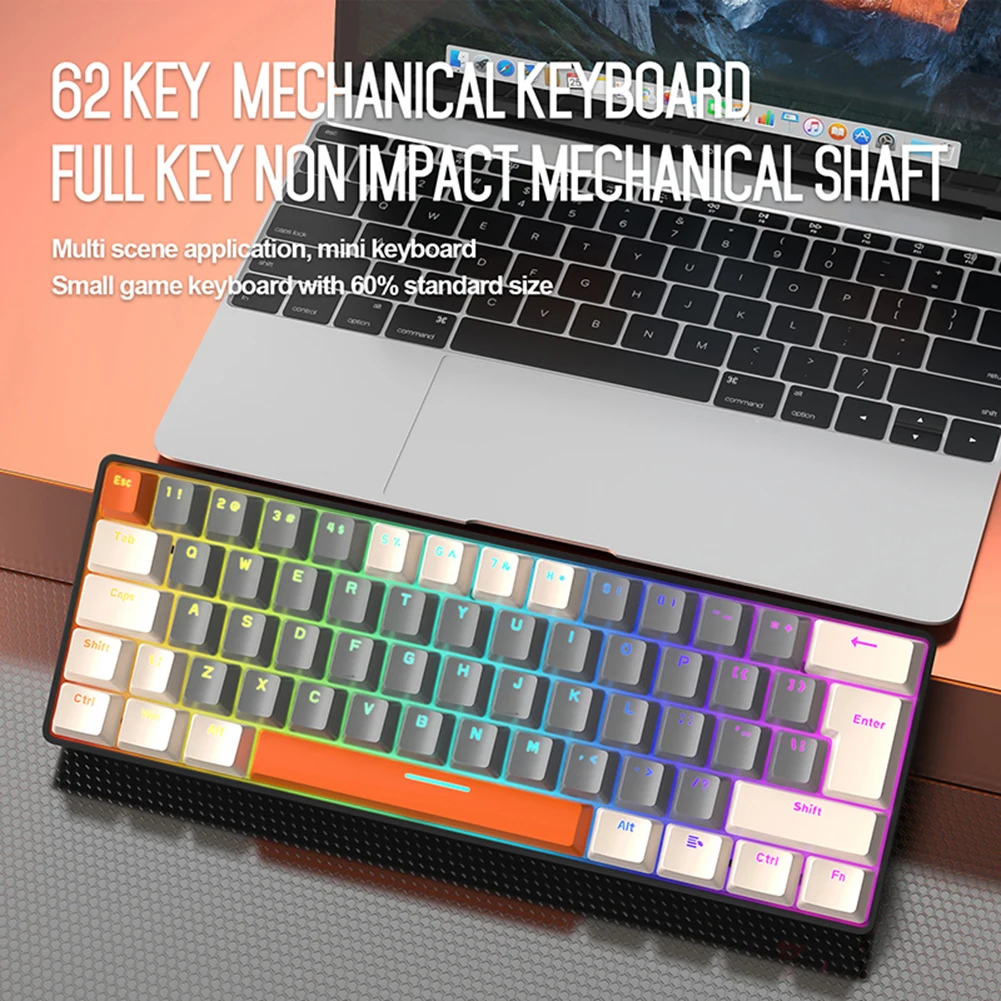 メカニカルキーボードゲーミングキーボードGATERONブラウンスイッチ有線バックライト付きメカニカルミニデザイン（60％）68キーキーボードブラックMagic並行輸入