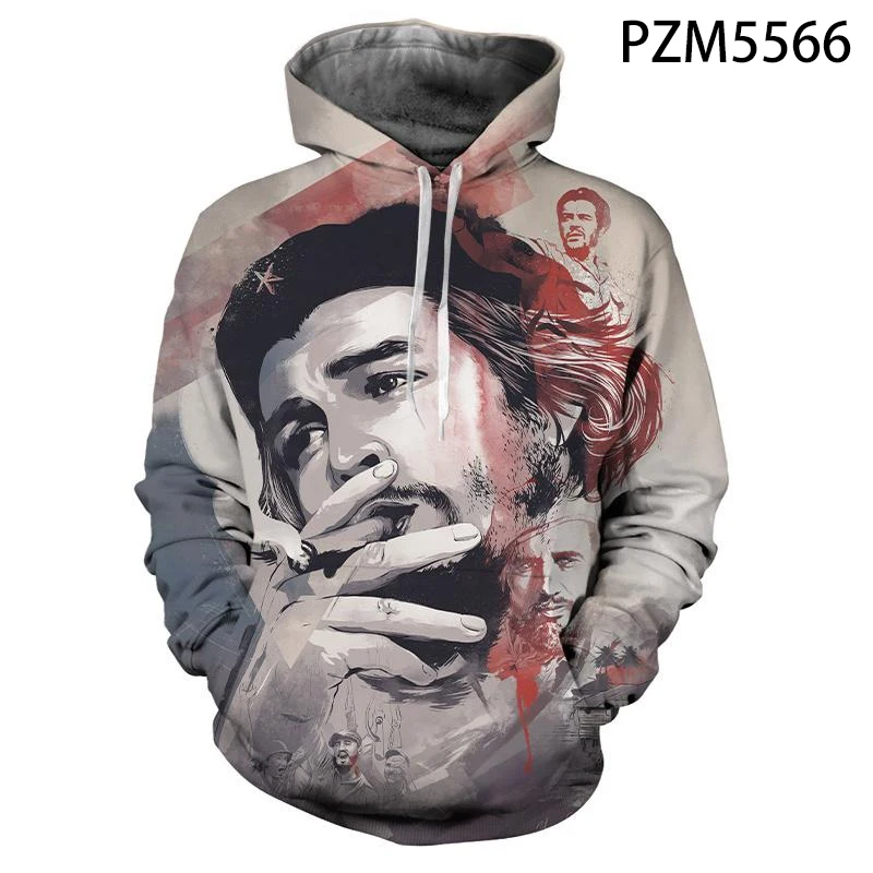 thumbnail image 1 of Sudadera con capucha con estampado 3D del Che Guevara para hombre, sudaderas holgadas informales de gran tamaño personalizadas, ropa de calle para hombre, 1 of 5