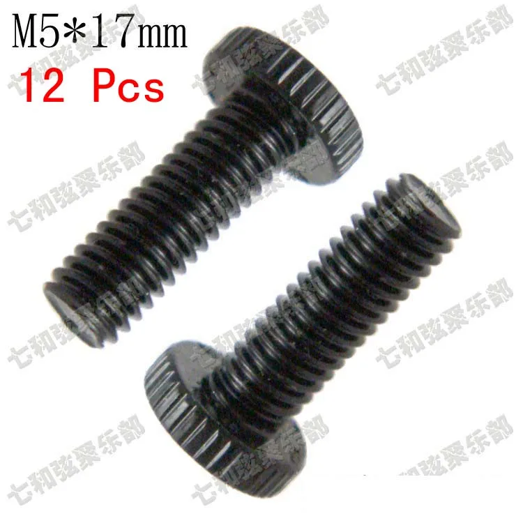 

12 Pcs Black Tremolo Bridge Fine Tuning Screws For Electric Guitar Double Locking Systyem.M5*17mm