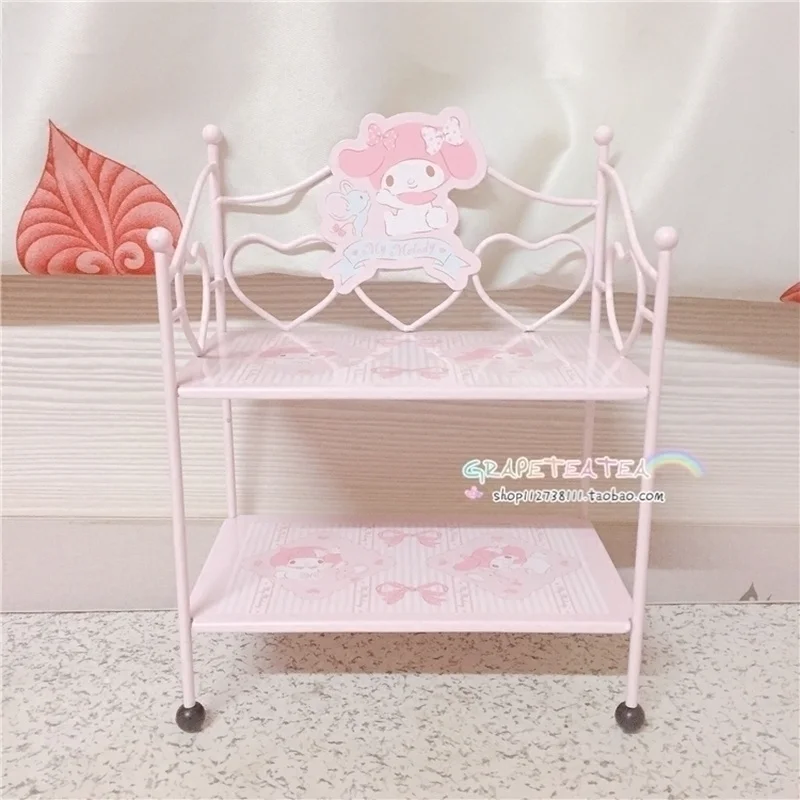 

Kawaii Sanrioed Anime Cartoon series mymelody cute Fashion creative girl heart iron desktop display tidy storage rack supplies