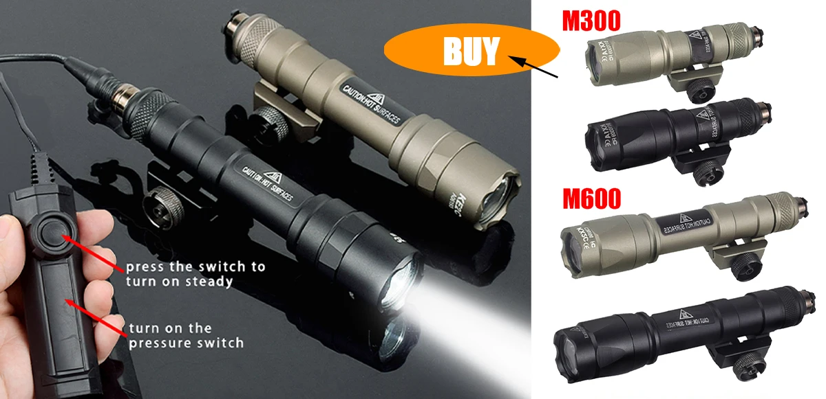 Taktische Surefire M600 M340 DF M640 SF Taschenlampe M340V Scout Light 20mm Picatinny-Schienenhalterung Airsoft Jagdlichtlampe – Detail 1