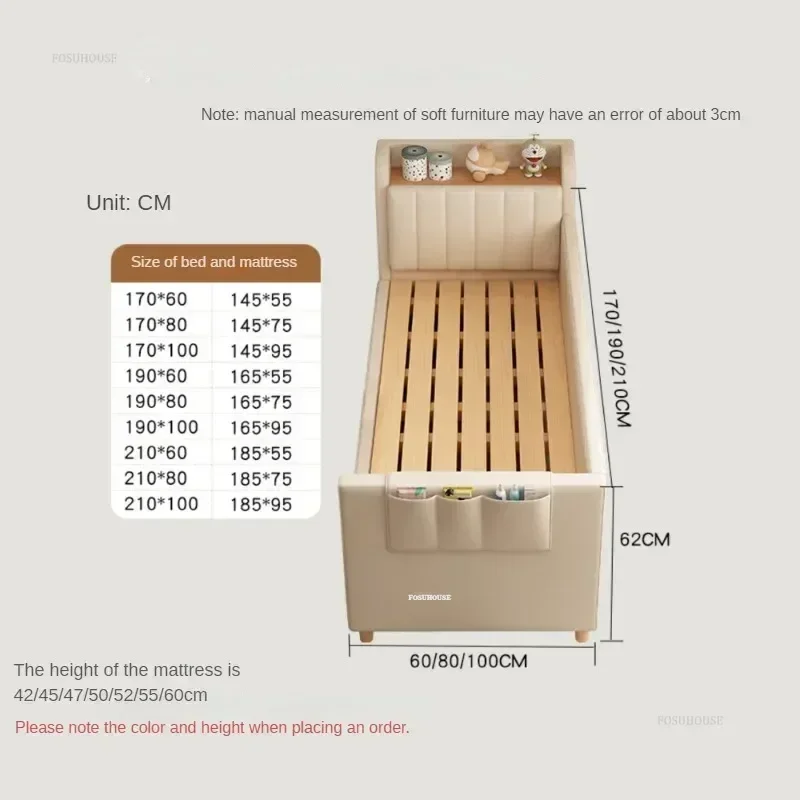 Nordic Comfortable Kids Beds Children's Furniture Creative Widened Bed Side Splicing Children's Beds with Guardrails Toddler Bed