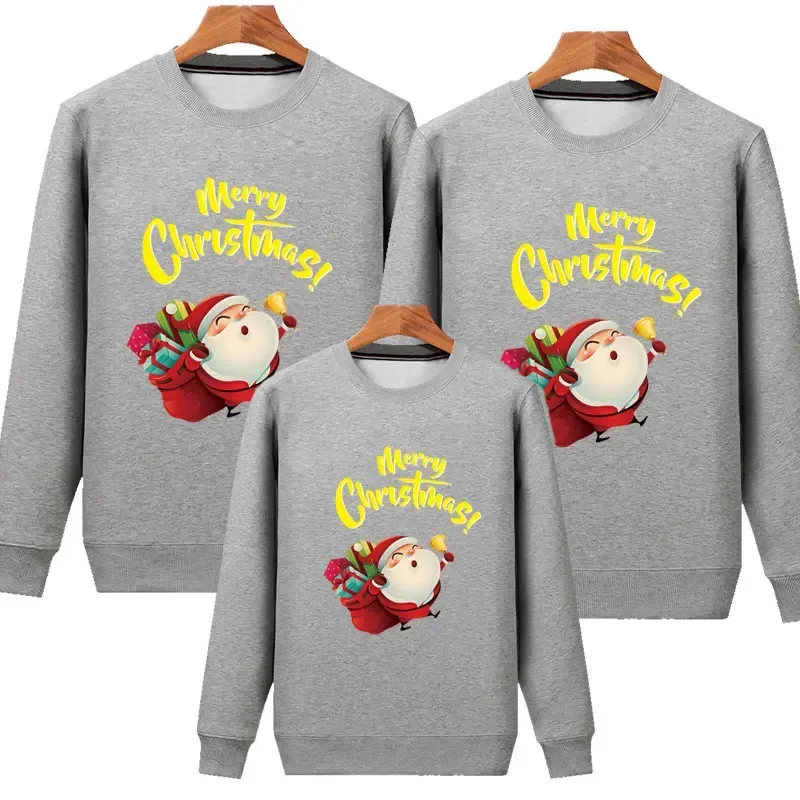 Sudadera con capucha y manga larga para madre e hijo, jersey con estampado navideño, blusa familiar a juego