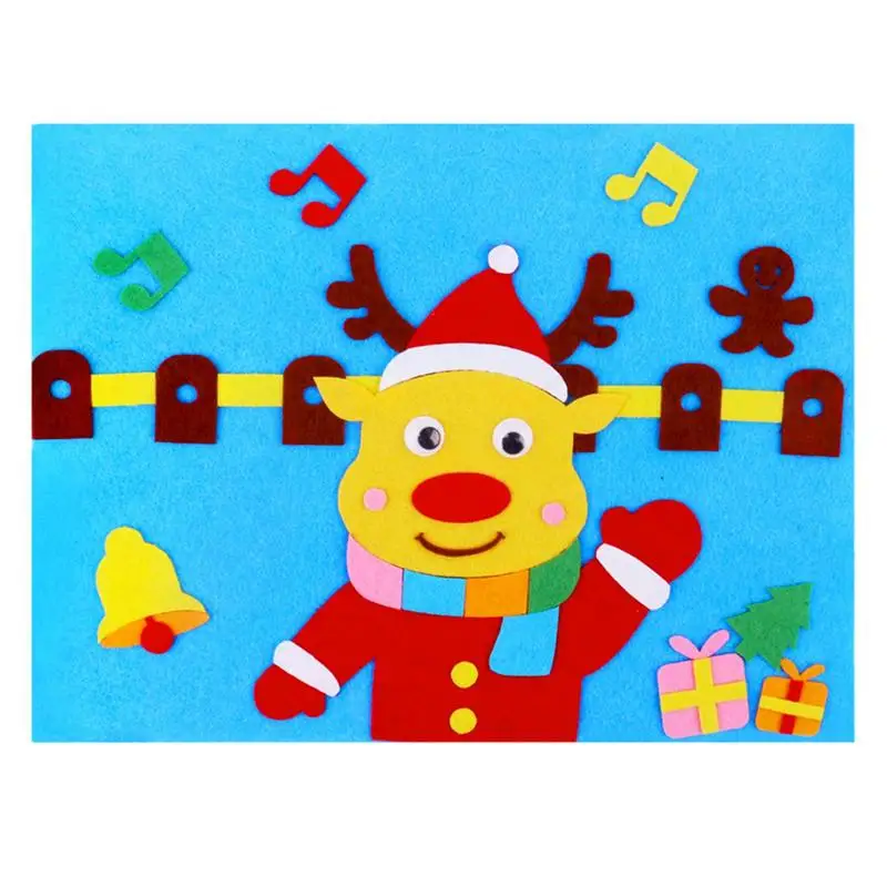 

Christmas Felt Wall Decor DIY Craft Kit DIY Felt Merry Christmas Snowman Set Novelty DIY Christmas Painting For Beginners