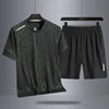 Casual 2024 Breathable Summer T Shirt + Shorts for Men Set Two Piece Tracksuit Hip Hop Streetwear Running Sport Clothes Oversize 1