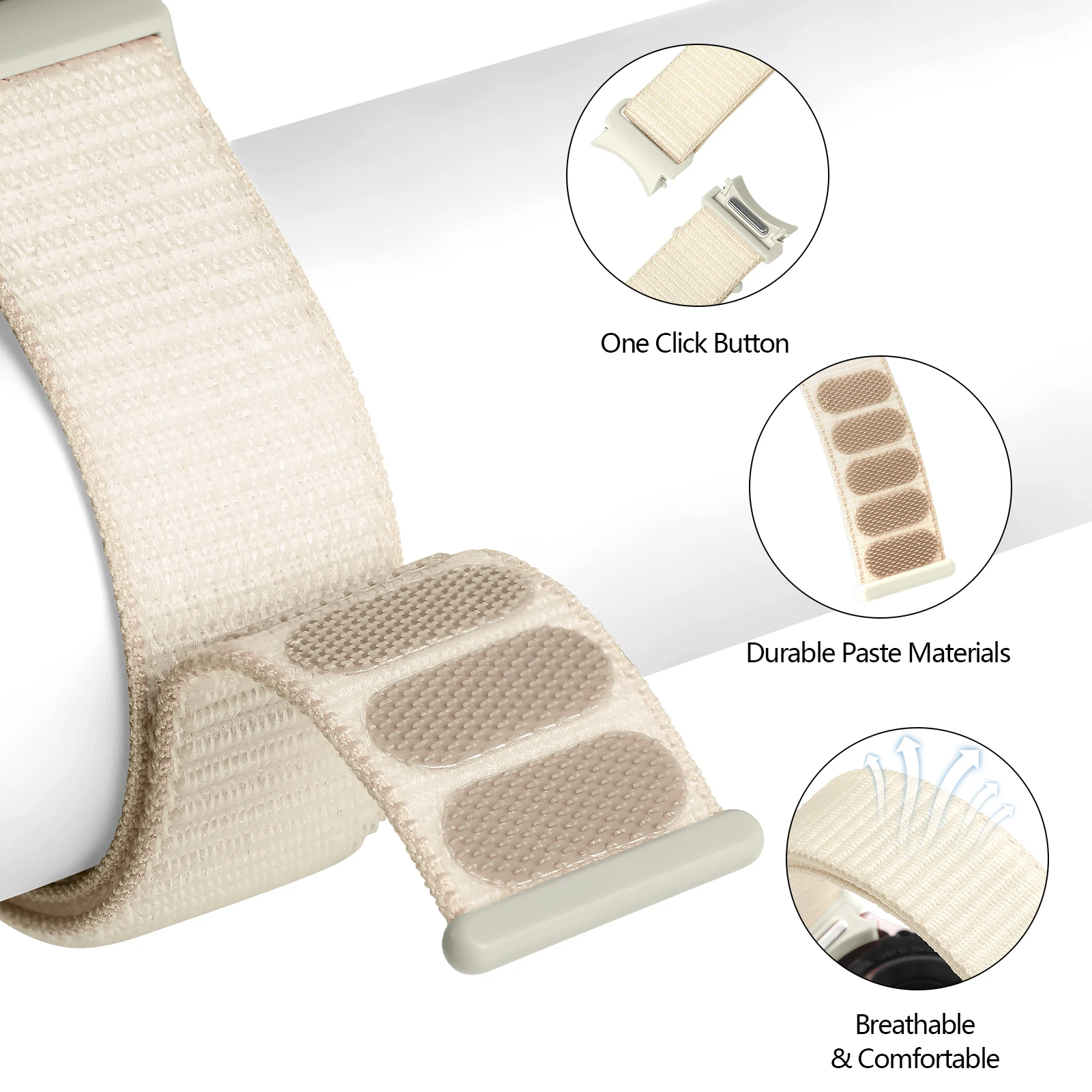 Seamless Nylon Loop Bracelet Watch Strap