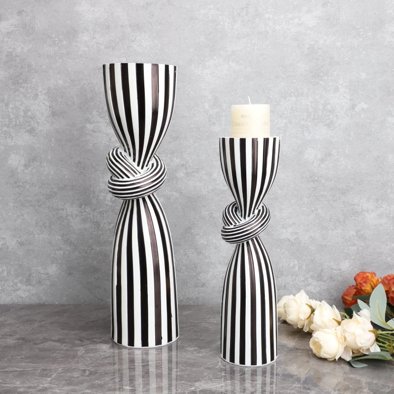 

Nordic modern simple dining table home room black and white stripe creative decoration light luxury ornaments