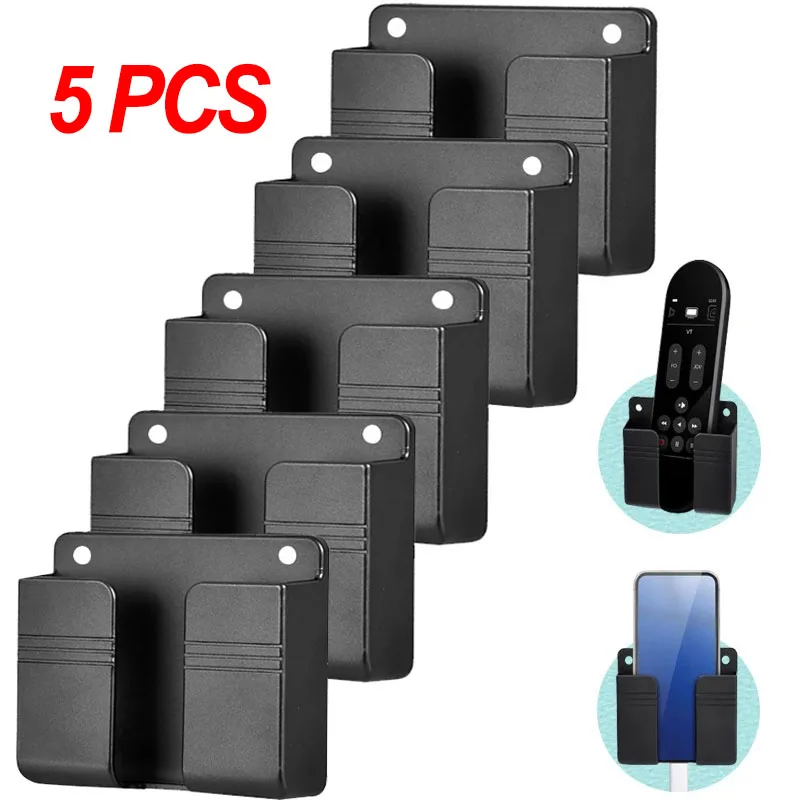 Phone Holder Multifunction Smartphone Holder Wall Mounted Organizer Storage Box Wall Remote Control Charger Dock Stand Organizer Bracket