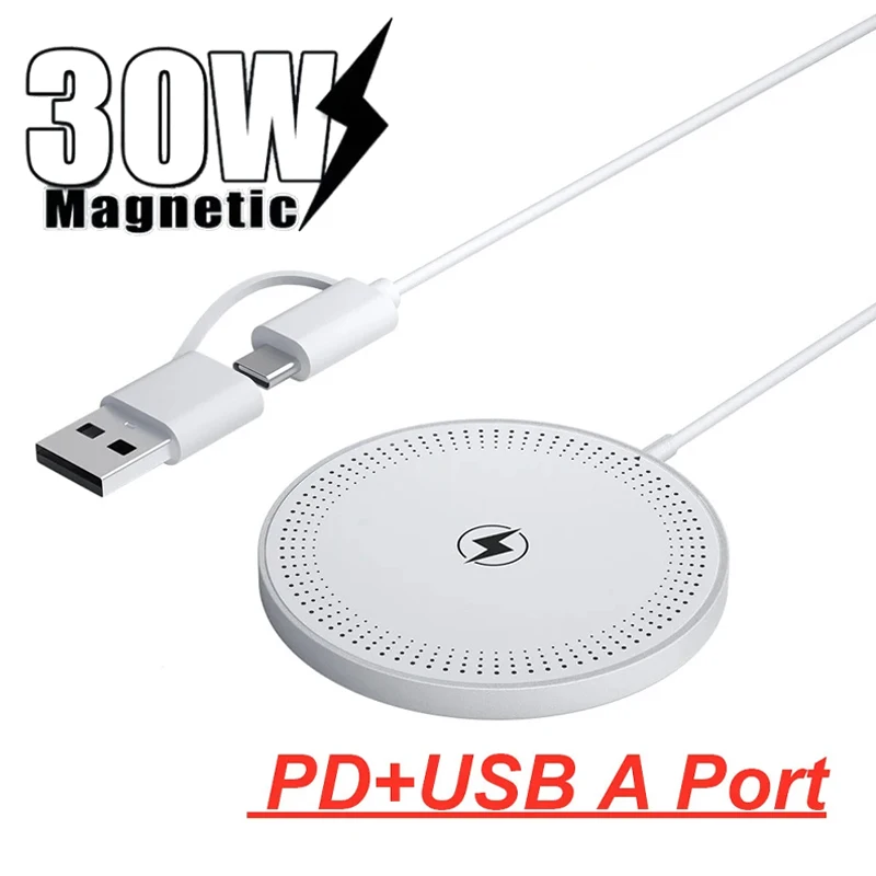 Magnetic Wireless Charger Dock for Magsafe iPhone 1716 15 14 13 12 Samsung Xiaomi Mini USB A PD Fast Charging Pad Stand Charger