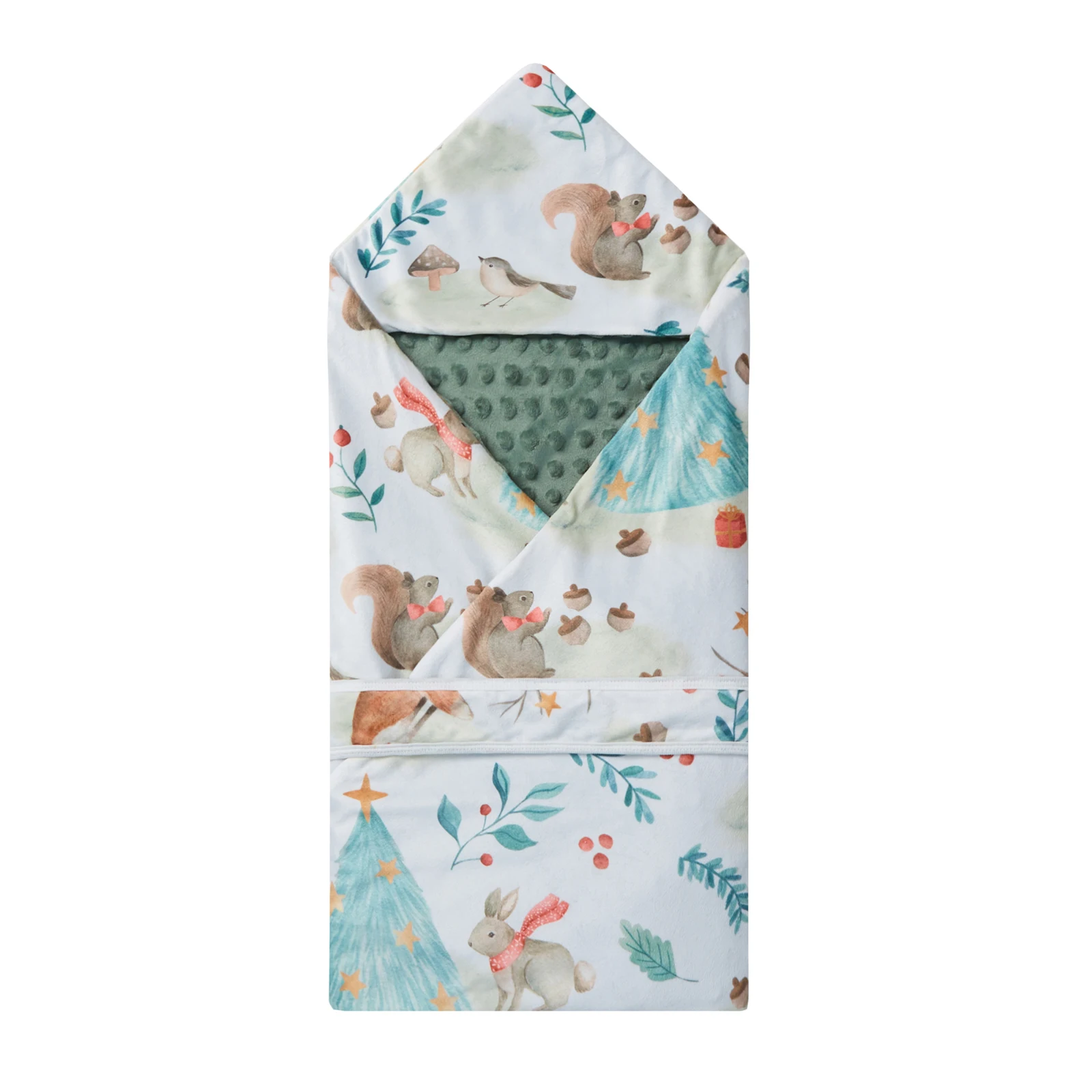 New Style Baby Hooded Blanket Warm Swaddling Wrap Winter Newborn Quilt Babe Toddler Nap Blanket Infant Bedding Baby Shower Gift 6