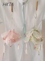 Original Design New Hanfu with Lotus Bag Sweet Girls Lolita Antique Embroidered Portable Bucket Bag Wpmen Chinese Style Bags 1