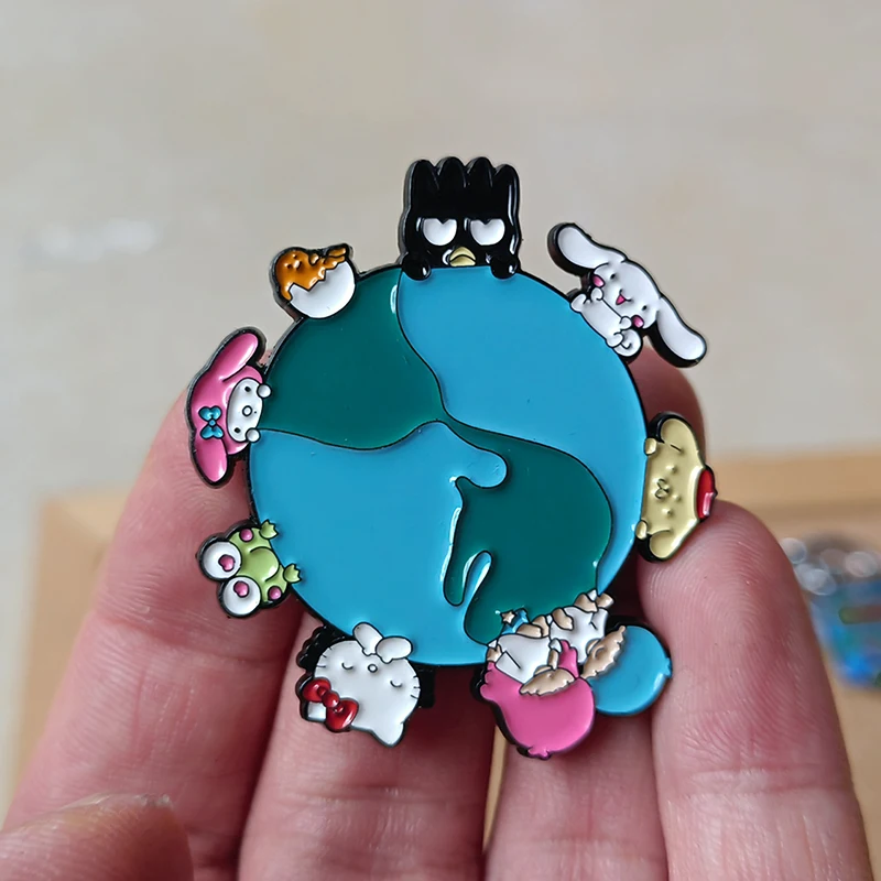 Sanrio Hello Kitty Enamel Pin Kuromi And Melody Anime Brooches Cinnamoroll Lapel Pin Badges on Backpack Decorative Jewelry Gifts