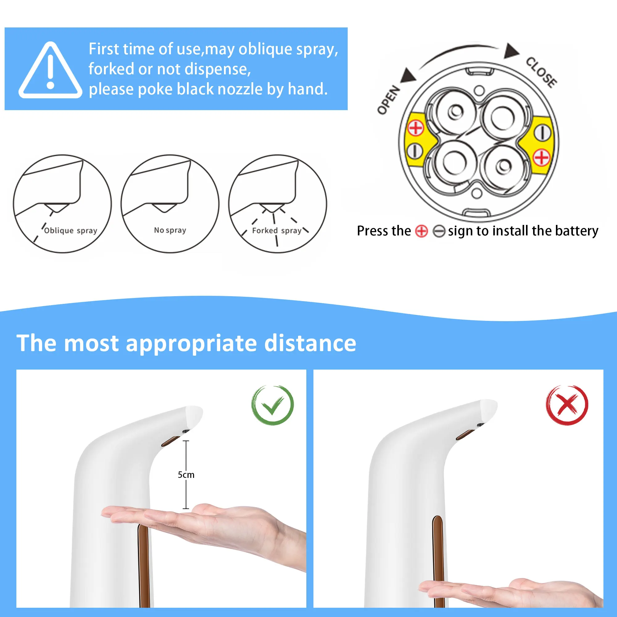 400ML Automatic Soap Dispenser Battery-Operated Touchless Automatic Sensor Hand Sanitizer/Body Wash Kitchen Bathroom Tools
