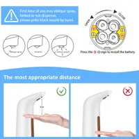 เครื่องจ่ายสบู่อัตโนมัติขนาด 400 มล. ใช้แบตเตอรี่ แบบไม่ต้องสัมผัส เซ็นเซอร์อัตโนมัติ สำหรับเจลล้างมือ/สบู่เหลว อุปกรณ์ครัวและห้องน้ำ 6