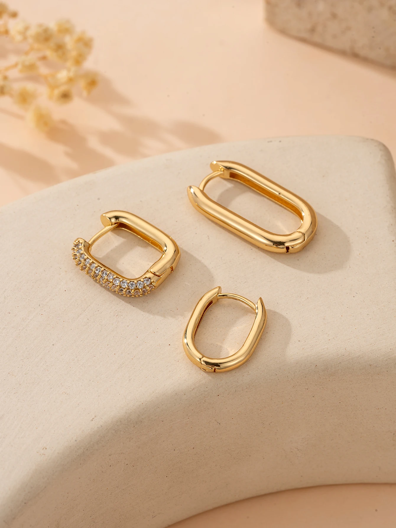 3pcs U-shaped Zircon Jewelry for Ladies