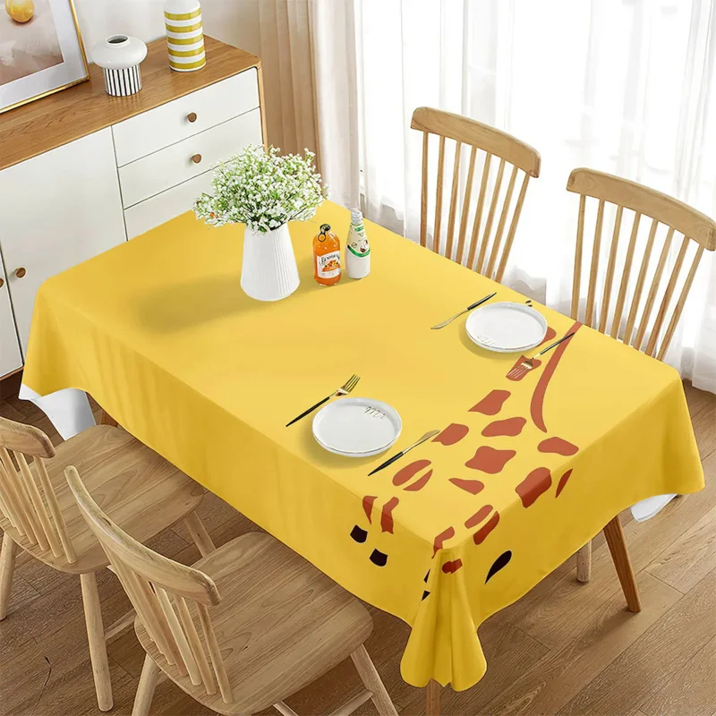 

Giraffe Tablecloth Rectangular Cartoon Wild Animals Decor Tablecloth for Kitchen Dining Room Picnic Travel Party Decorations