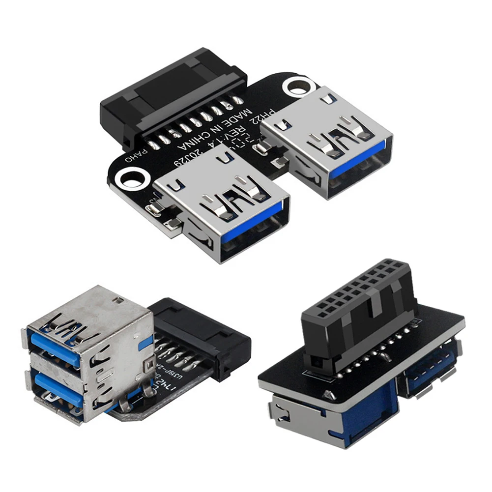 

Motherboard Adapter USB 3.0 19/20 Pin to Dual USB 3.0 A Female Two Ports Converter Mainboard Cable Connector for Desktop PC