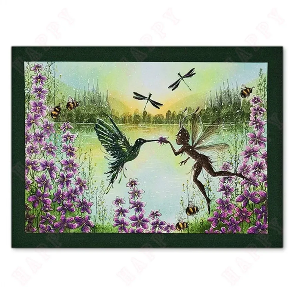 Clear Stamps Clear Rubber Stamps Bee Flowers Elf Frame Clear Stamps Seal for DIY Scrapbooking Card Transparent Stamps Making Photo Album Crafts