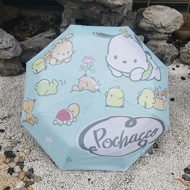 

Cinnamoroll Kuromi Pochacco Sanrio Plush Cartoon Cute Automatic Rain or Shine Umbrella Anime Plush Toys for Girls Birthday Gift