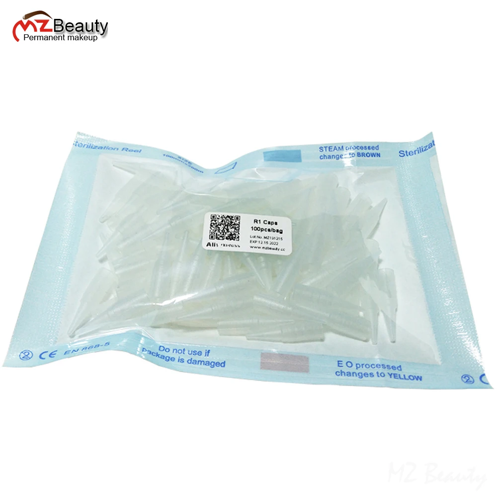 Tattoo Needle Caps Disposable R1 Permanent Makeup 1R Tips For Traditional Tattoo Machine Plastic Sterilized Tip Supply