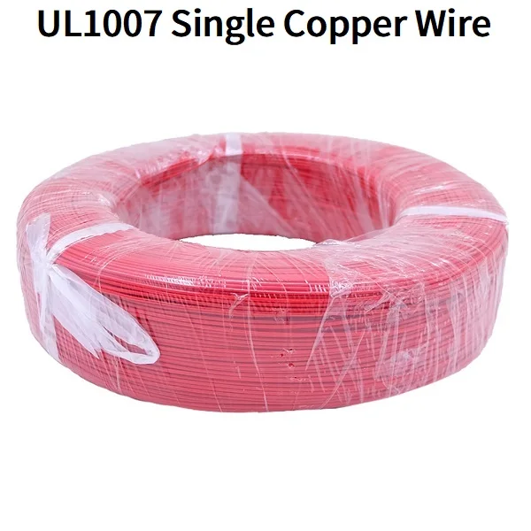 thumbnail image 1 of Cable de un solo núcleo de 5 m/50 m, cable de cobre estañado de PVC UL1007, cable sólido de 14/16/18/20/22/24/26 AWG, cable eléctrico para equipos de bricolaje, 1 of 5
