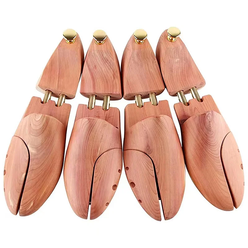 FamtiYaa 2Pcs Twin Tube Red Cedar High - grade Pine Wood Adjustable Shoe Shaper Men's Shoe Tree New