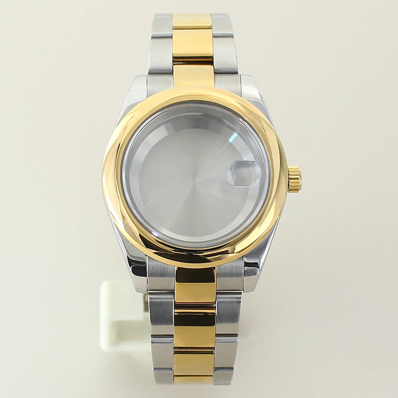 High-Quality 36mm/39mm Steel Watch Case with Sapphire Glass Bracelet