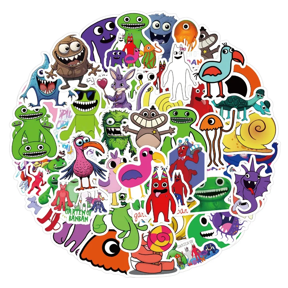 

10/60Pcs Garten of Banban Stickers Not Repeated Horror Game Cartoon Garden of Banban Toys Decals Kids Toy DIY Scrapbook Laptop